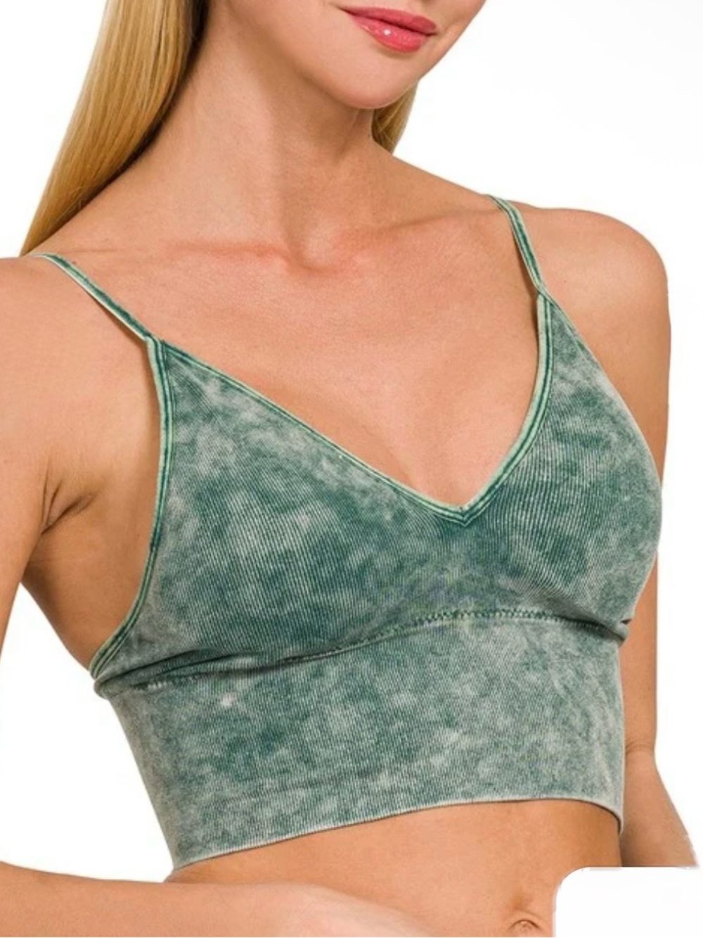 Zenana V‑Neck Ribbed Bralette Brami